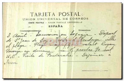 Fuenterrabía - Vista Geral — Éditions B. Marché, Sagarzazu — Verso