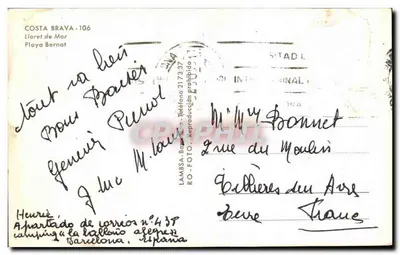 Plage de Playa Bernat — vue du château sur la colline — éditeur LAMBSA-Bernat — Verso