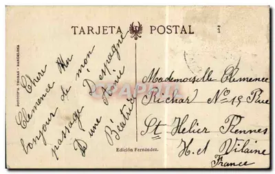 Alcèda. Most Bejoris — karta pocztowa nr 3 — wydawnictwo Fernández — Rewers