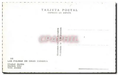 Las Palmas de Gran Canaria — Miasto Ogrodowe — Wydawnictwo Luro, Zaragoza, nr 113 — Rewers