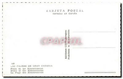 Plaża Alcaravaneras — Las Palmas de Gran Canaria — Éditions LUTO-Zaragoza, nr 125 — Rewers