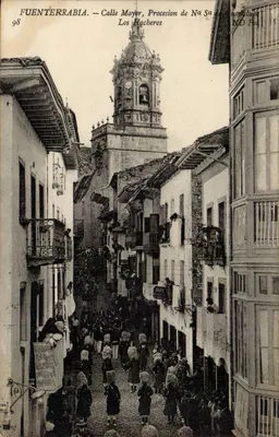 Fuenterrabia — Calle Mayor, Procissão de Nuestra Señora de los Hacheros — ND For