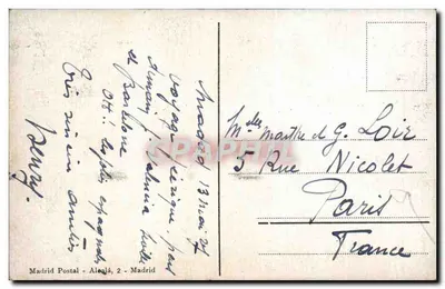 Madri - A Cibeles — vista da praça com fonte e edifícios — Madrid Postal, n° 4738 — Verso