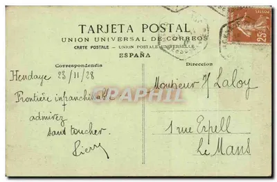 Fuenterrabía — Widok z Henday — Fototypia Marcel Delboy, Bordeaux, nr 43 — Rewers