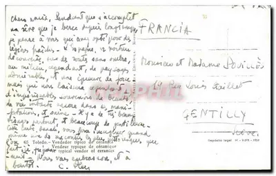 Toledo — Vendedor típico de cerâmica — C. Pley — Verso