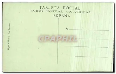 San Sebastián – Royal Palace — Publisher Mayor Hermanos, No. 34 — Back