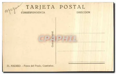 Fontanna Paseo del Prado — Madryt — wydawca Grafos, n° 51 — Rewers