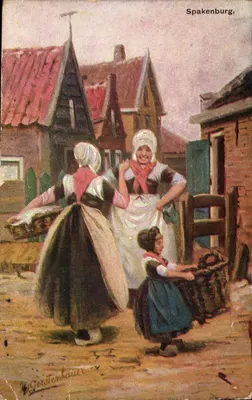 Spakenburg — cena de aldeia — W. de Haan, Utrecht, série N. 12