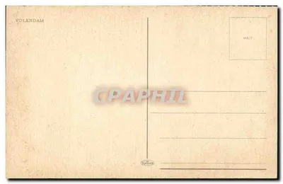 Volendam — porto pitoresco com barcos e casas coloridas — editor Kallius, n° 968/T — Verso