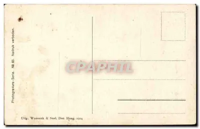 Kobieta w stroju tradycyjnym — Walcheren, Holandia — fotogravura seria nr 68, wydana przez Weenenk & Snel — Rewers