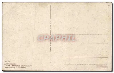 Kobieta z wsi w Wilanowie — Ryszkwicz, n°22 — Verlag für allgemeines Wissen, Berlin W.9. — Rewers