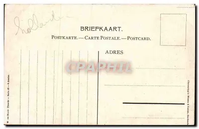 Hofkerstenhaura — Vista do vilarejo com duas mulheres em traje tradicional — W. DE HAAN Utrecht — Série 43 — Verso