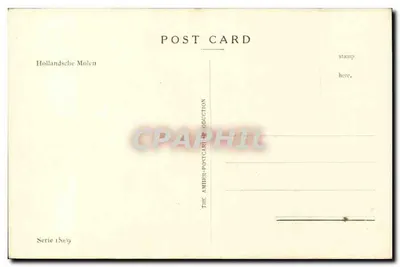 Holenderski młyn wiatrowy — seria 150/9 — wydawca Amber-Postcard Production — Rewers