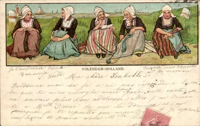 Femmes en tenue traditionnelle — Volendam, Hollande — éditeur non visible