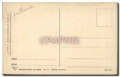 Granja entre Heeze y Leenden — editor A.N.W.B. Weenen & Snel, n°71 — Reverso