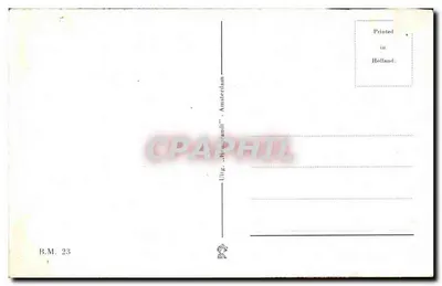 Overzetveer (Volendam) — Młyn wiatrowy i widok rzeki — wydawca B.M. 23 — Rewers