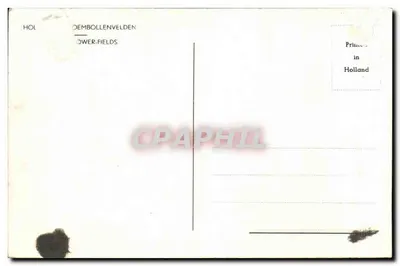 Campos de tulipanes — molino de viento y canal — impresa en Holanda — Reverso