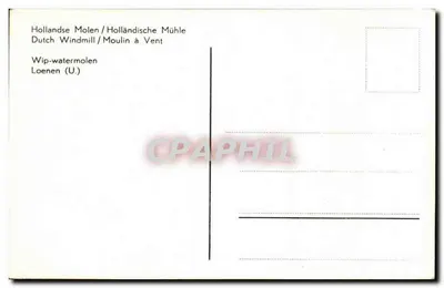 Moinho de vento de Loenen — Hollandse Molen — editor não visível — Verso