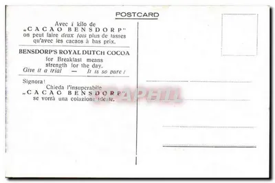 Bensdorp's Royal Dutch Cocoa, Bussum (Holandia) — reklama produktu — wydawca nieodczytelny — Rewers
