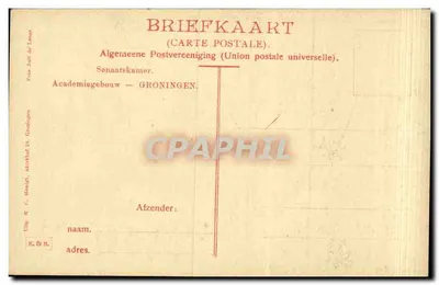 Senaatskamer — Academiegewouw — Foto W. F. Lemaire, Groningen — Rewers
