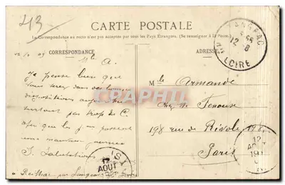 Castello di Chassagnon — Vicinanze di Langeac (Alta Loira) — Coll. L. P. Längeneac — Verso