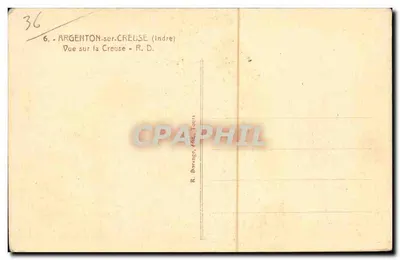 Argenton-sur-Creuse — Vista sobre a Creuse — R. D. — R. Darrages édit., Tours — Verso