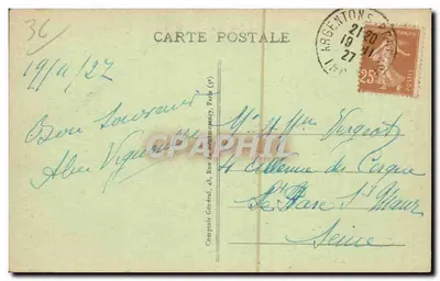 Argenton-sur-Creuse — lewa strona rzeki Creuse — wydawnictwo Parriat, Argenton-sur-Creuse — Rewers