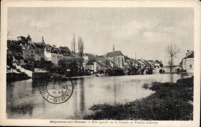Argenton-sur-Creuse — Riva esquerda da Creuse e Velhas Galerias — Gliché