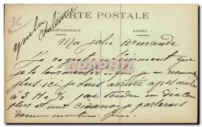 Argenton — Riva direita da Creuse — Carta postal n°14 — Verso