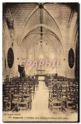 Argenton — Interior da Capela São Benedito (século XV) — Ed. Langlois, Argenton