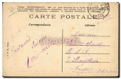 Abdij van FONTGOMBAUD (Indre) — Historisch monument — 1e artistieke serie — Achterkant