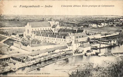 Fontgombault — Indre — A antiga Abadia. Escola prática de Colonização — Le Blanc - Papelaria-Livraria H. Robert