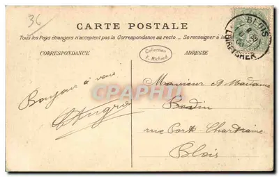 Fontgombault — Indre — A antiga Abadia. Escola prática de Colonização — Le Blanc - Papelaria-Livraria H. Robert — Verso