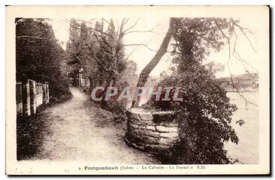 Fontgombault (Indre) — O Calvário — A Fonte — R.D.