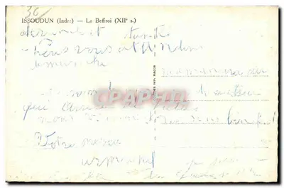 Issoudun (Indre) — El Campanario y Torre-Te — editor C. Robert — Reverso