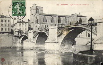 Romans - Igreja e Ponte sobre a Isère — editor desconhecido, n° 199