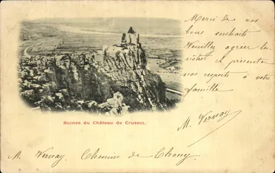 Ruínas do Castelo de Crussol — Editor M. Wernay, Chenins de Châtony