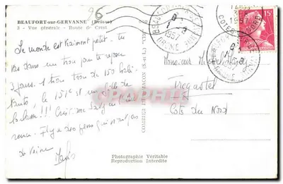 Beaufort-sur-Gervanne — Vista geral — Route de Crest — Combière Imprimeur — Verso