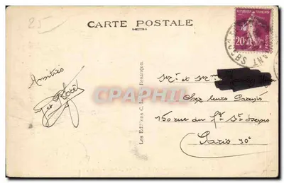 Besançon-les-Bains — Vista geral dos Quais — Edições C. L. B. Besançon, n°45 — Verso