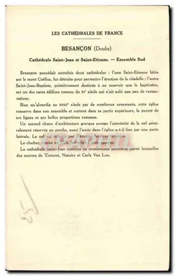 Besançon (Doubs) — Katedra św. Jana i św. Etienne (Zespół Południowy) — Collection de la Solution Paulsauberge — Rewers