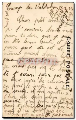 Campo de Valdahon — Avenida principal — Edição Gromer, cantineiro — Verso