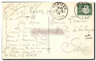 Morteau — Vista Geral, tomada da Table du Roi — Os Sítios Pitorescos da França-Comtado, n° 911 — Verso