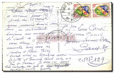 Stare domki nad Loue — Grignan (Doubs) — Prawdziwe zdjęcie — Rewers