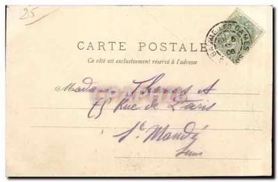 Bilhete postal antigo A saltada do Doubs Os hotéis — Verso