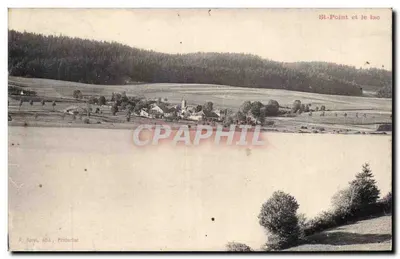 St-Point e o lago — vista panorâmica — F. Borel, editora, Pantin (França)