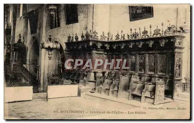 Montbenoit — Interior da Igreja — As Stalles — Cl. Simon, editor, Maiche (Doubs)