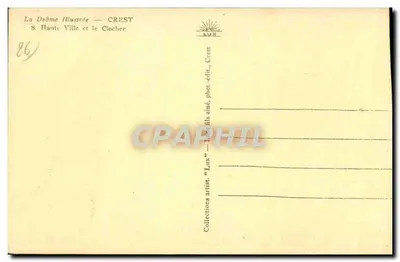 Crest — Alta Cidade e a Torre da Igreja — La Drôme Illustrée — Verso
