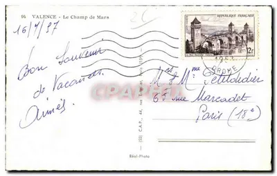 Valence - Pole Marsa — widok panoramiczny — Réal-Photo — Rewers