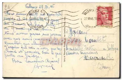 Valence, Most i Crussol — Stara pocztówka n°1724, wydawca P. Raynaud — Rewers
