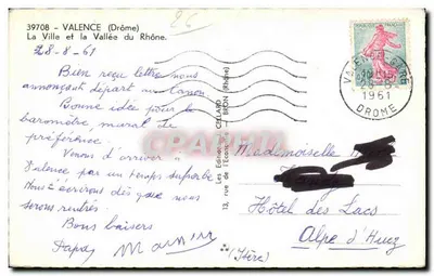 Valence (Drôme) — La Ciudad y la Valle del Ródano — Ediciones J. CELLARD (Ródano) — Reverso